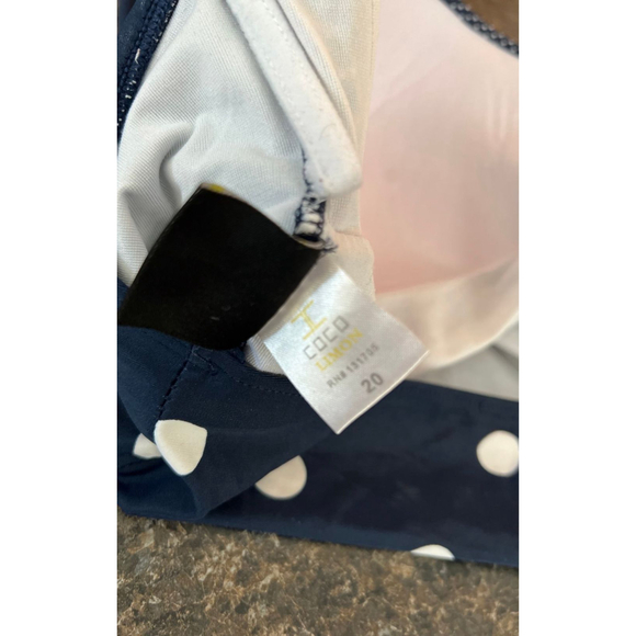 Navy Blue Polka Dot Swimsuit Size 20 - Picture 9 of 9